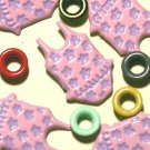 Brads Pink Swimsuit Girls Pool Eyelets Embellishments