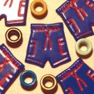 Brads Blue Swim Shorts Boys Trunks Eyelet Embellishment