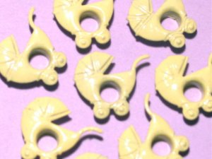 Baby Carriage Buggy YELLOW Eyelets Cards Embellishments