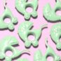 Baby Carriage Buggy Green Eyelet Card Tag Embellishment