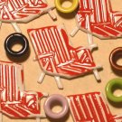 Brads Red Beach Chair Pool Eyelets Card Embellishments