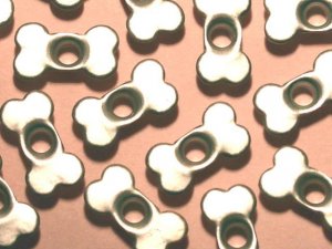 Quicklets Silver Dog Bone Eyelet Card Tag Embellishment