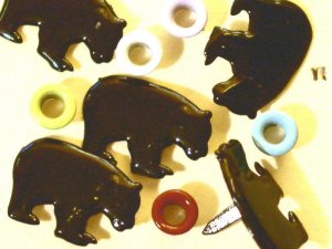 Brads Black Bear Wild Animal Eyelet Card Embellishments