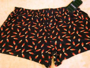 NEW Mens RED YELLOW PEPPERS Boxer LARGE Shorts L 36-38