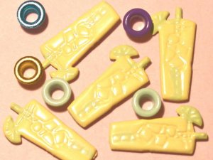 Brads Yellow Tropical Drink Party Eyelets Scrapbooking