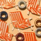 Brads Orange Beach Chair Pool Eyelet Card Embellishment
