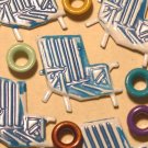 Brads Blue Beach Chair Pool Eyelets Card Embellishments
