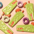 Brads Green Tropical Drink Party Tag Eyelets Scrapbook
