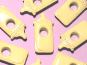 Baby Bottle Yellow Infant Eyelets Stamp Embellishments