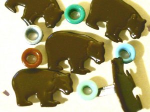 Brads Brown Bear Wild Grizzly Eyelet Card Embellishment