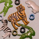 Brads Safari Set Wild Zoo Animals Eyelet Embellishments