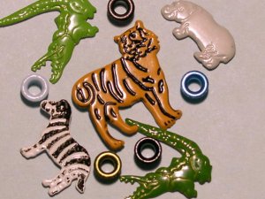 Brads Safari Set Wild Zoo Animals Eyelet Embellishments