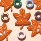 Brads Brown Maple Leaf Leaves Eyelet Tag Embellishments