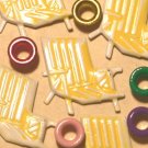 Brads Yellow Beach Chair Pool Eyelet Card Embellishment