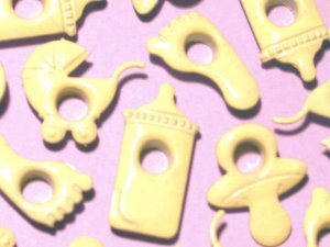 Baby Mix Yellow Infant Eyelets Scrapbook Embellishments