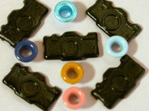 Brads Camera Summer Vacation Eyelet Card Embellishments