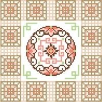 6094 Oriental Needlepoint Canvas 7" x 7"