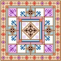 6011 Geometric Needlepoint Canvas 7" x 7"