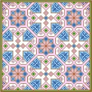 6015 Geometric Needlepoint Canvas 14" x 14"