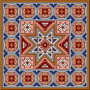 4148 Geometric Needlepoint Canvas 14" x 14"