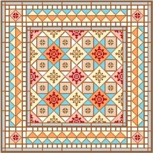 6062 Geometric Needlepoint Canvas 14" x 14"