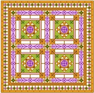 6904 Geometric Needlepoint Canvas 14" x 14"