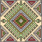 6056 Geometric Needlepoint Design 14" x 14"