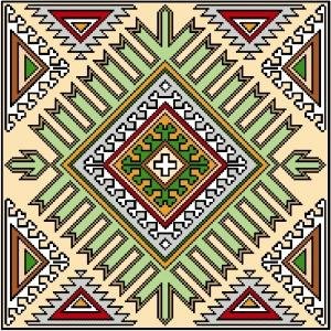 6056 Geometric Needlepoint Design 14" x 14"