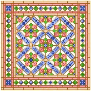 6903 Geometric Needlepoint Canvas 14" x 14"