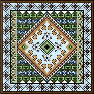 6059 Geometric Needlepoint Canvas 14" x 14"