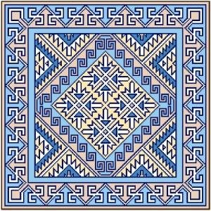 6050 Geometric Needlepoint Canvas 14" x 14"