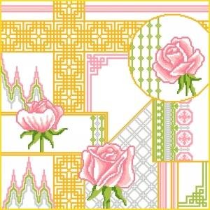 6894 Roses Floral Needlepoint Canvas