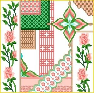 6924 Roses Floral Needlepoint Canvas