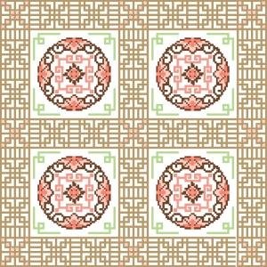 6104 Oriental Needlepoint Canvas 12" x 12"