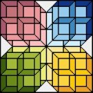 6251 Geometric Cube Needlepoint Canvas