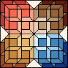 6250 Geometric Cube Needlepoint Canvas