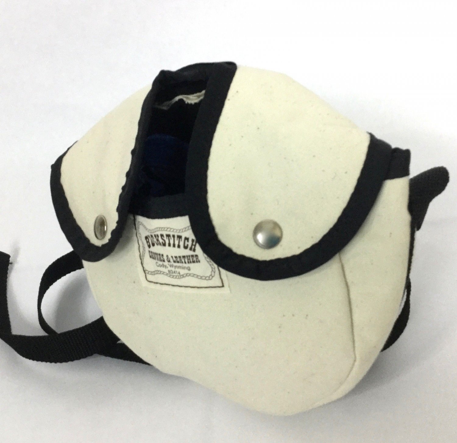 CANTEEN Case Pouch With Adjustable Strap Buckstitch Canvas and Leather NEW