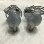 New York Transit Silver Gray Satin Heel Dress Shoes Size 7.5 Crisscross Straps