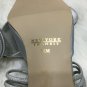 New York Transit Silver Gray Satin Heel Dress Shoes Size 7.5 Crisscross Straps