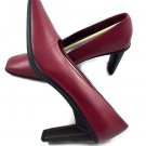 Womens Newport News Easy Style Squared Toe Pumps Red Leather Shoes Size 7.5 M
