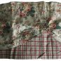 Window Valance Floral/Plaid Earth Tone Decorative Curtain Treatment 56in Wide