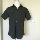 Van Huesen Men's Casual Shirt Button Up Short Sleeve M 15-15.5 Black