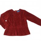 The Children's Place Girls Red Holiday Velour Top 4 T Long Sleeve Ruffled Blouse The Children's Place Girls Red Holiday Velour Top 4 T Long Sleeve Ruffled Blouse