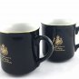 Gevalia Kaffe Ceramic Coffee Mug 2 Sweden Black Gold Logo Cups Discontinued
