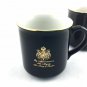 Gevalia Kaffe Ceramic Coffee Mug 2 Sweden Black Gold Logo Cups Discontinued