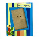 Blue Picture Frame Summer Vacation Theme 6” x 4 ” Picture Opening - Wood