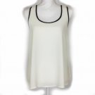 Forever 21 Women"s Semi Sheer Blouse Size S Sleeveless White Top Exposed Zipper Forever 21 Women"s Semi Sheer Blouse Size S Sleeveless White Top Exposed Zipper