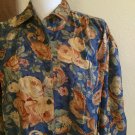 HGNY Floral Long Sleeve Button Down Tunic Blouse Size M Top - NWT