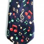 Steven Harris Musical Notes Novelty Tie Hand Made Necktie Navy Blue 59 in Long