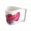Avon Valentines Heart Shaped Ceramic Coffee Mug Red Romantic Tea Cup White